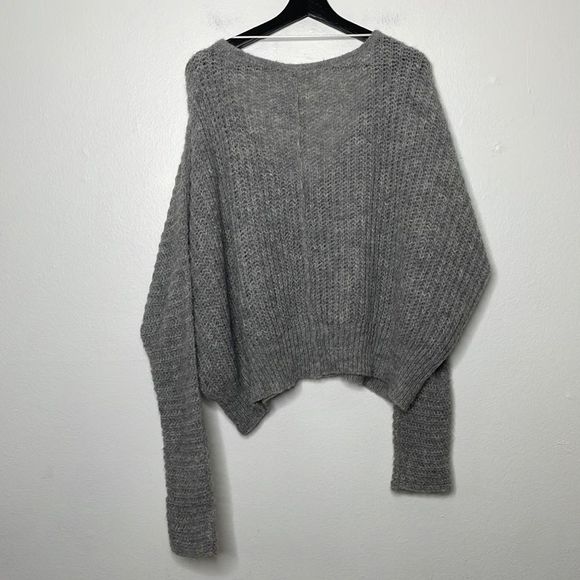 Free People Moonbeam Slouchy Ribbed Knit Long Sleeve V-Neck Pullover Sweater - Picture 6 of 10